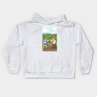 Twins at tea time Kids Hoodie